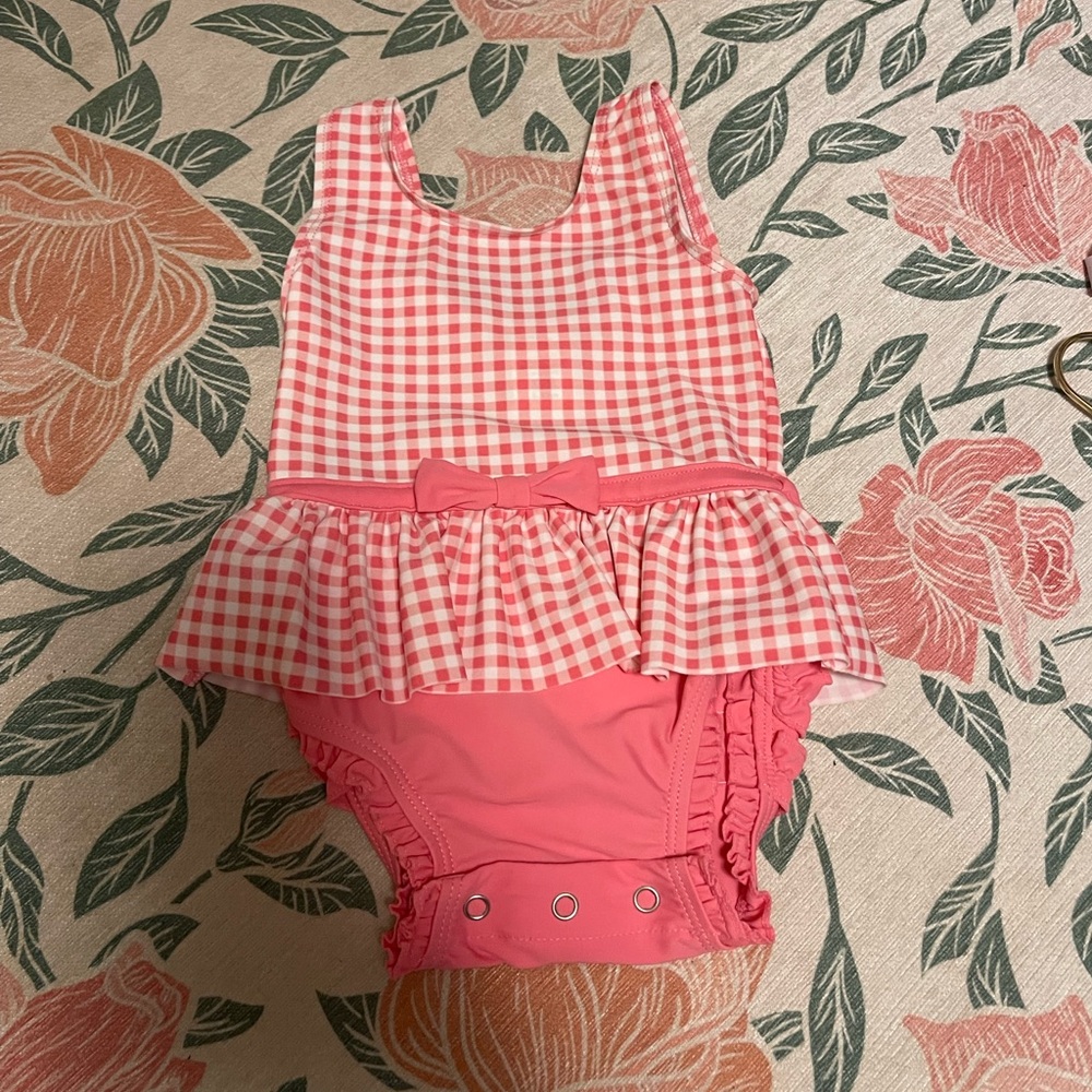Rufflebutts Gingham Bow Swimsuit